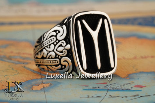 Kayi Tribe Ring - Dirilis Ertugrul Ring - IYI Kayi Symbol Ring - Kayi Tribe Silver Men's Ring - Sterling Silver 925 Turkish Men's Ring