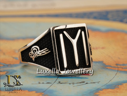 Kayi Tribe Ring - Dirilis Ertugrul Ring - IYI Kayi Symbol Ring - Kayi Tribe Silver Men's Ring - Sterling Silver 925 Turkish Men's Ring