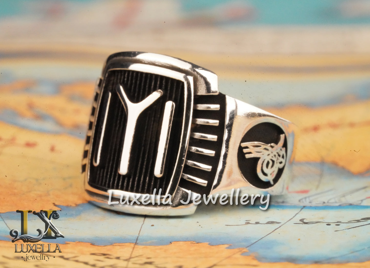 Kayi Tribe Ring - Dirilis Ertugrul Ring - IYI Kayi Symbol Ring - Kayi Tribe Silver Men's Ring - Sterling Silver 925 Turkish Men's Ring