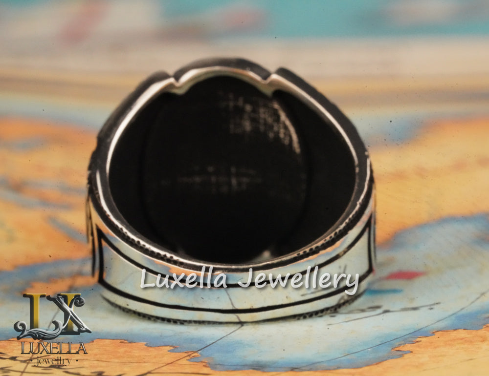 Ottoman Empire Amblem Men's Ring - Ottoman Empire Turkish Ring - Turkish Men's Ring - Ottoman Empire Silver Men's Ring - Sterling Silver 925 Men's Ring