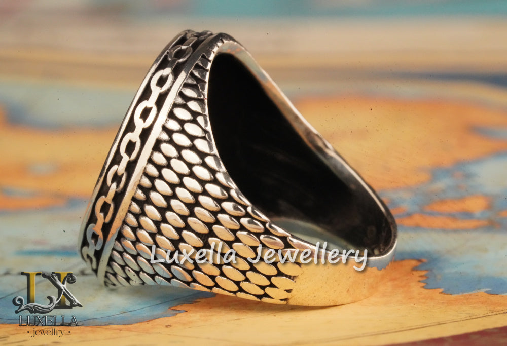 Ottoman Empire Amblem Men's Ring - Ottoman Empire Turkish Ring - Turkish Men's Ring - Ottoman Empire Silver Men's Ring - Sterling Silver 925 Men's Ring