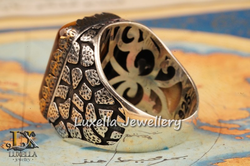 Sterling Silver Tiger's Eye Men's Ring - Handcrafted Unique Silver Ring for Men