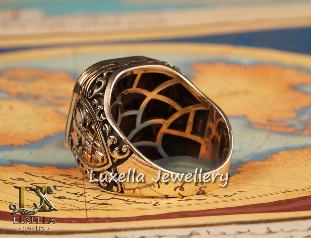 Sterling Silver Turquoise Men's Ring - Handcrafted Statement Jewelry for Men