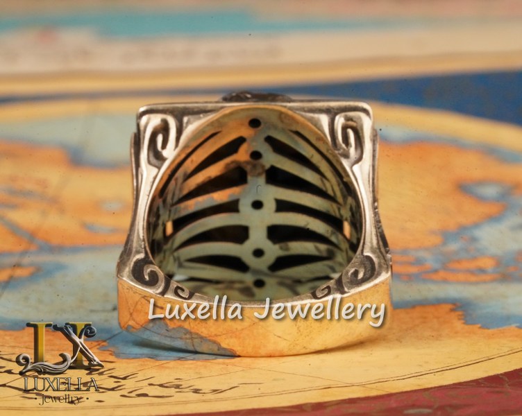 Sterling Silver Tiger's Eye Men's Ring - Handcrafted Unique Silver Ring for Men