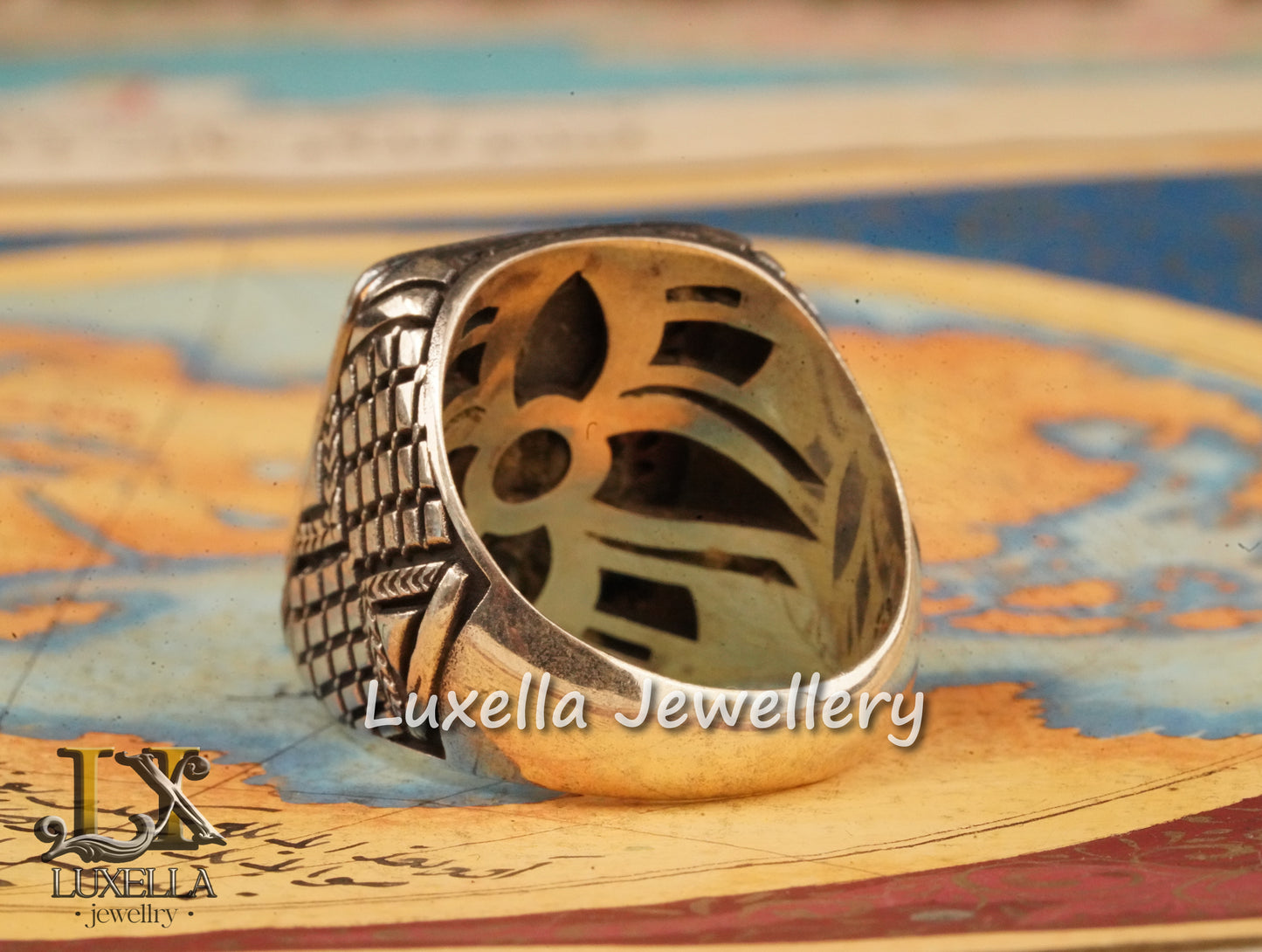 Sterling Silver Turquoise Men's Ring - Handcrafted Statement Jewelry for Men