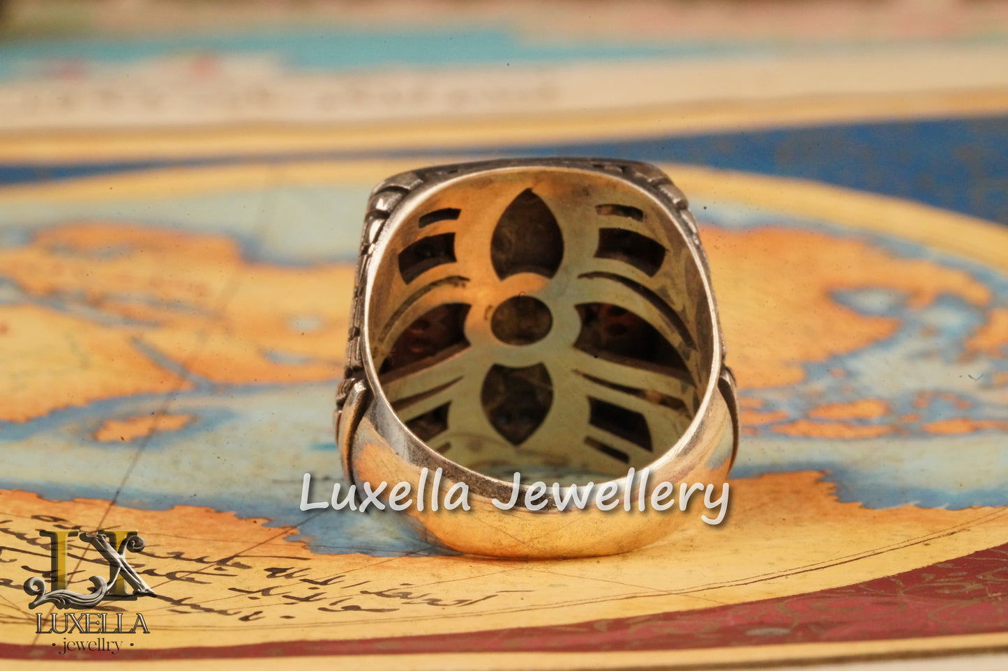 Sterling Silver Turquoise Men's Ring - Handcrafted Statement Jewelry for Men