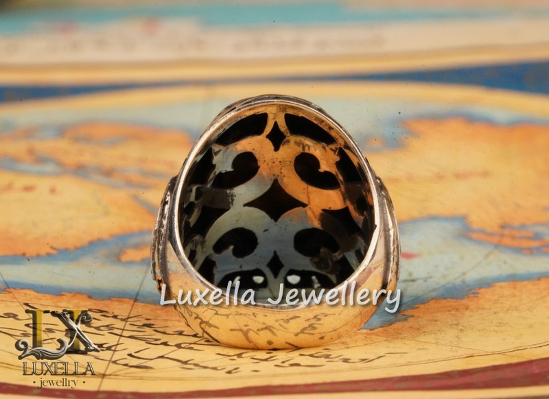 Sterling Silver Tiger's Eye Men's Ring - Handcrafted Unique Silver Ring for Men