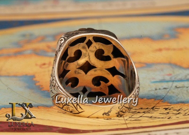 Sterling Silver Tiger's Eye Men's Ring - Handcrafted Unique Silver Ring for Men