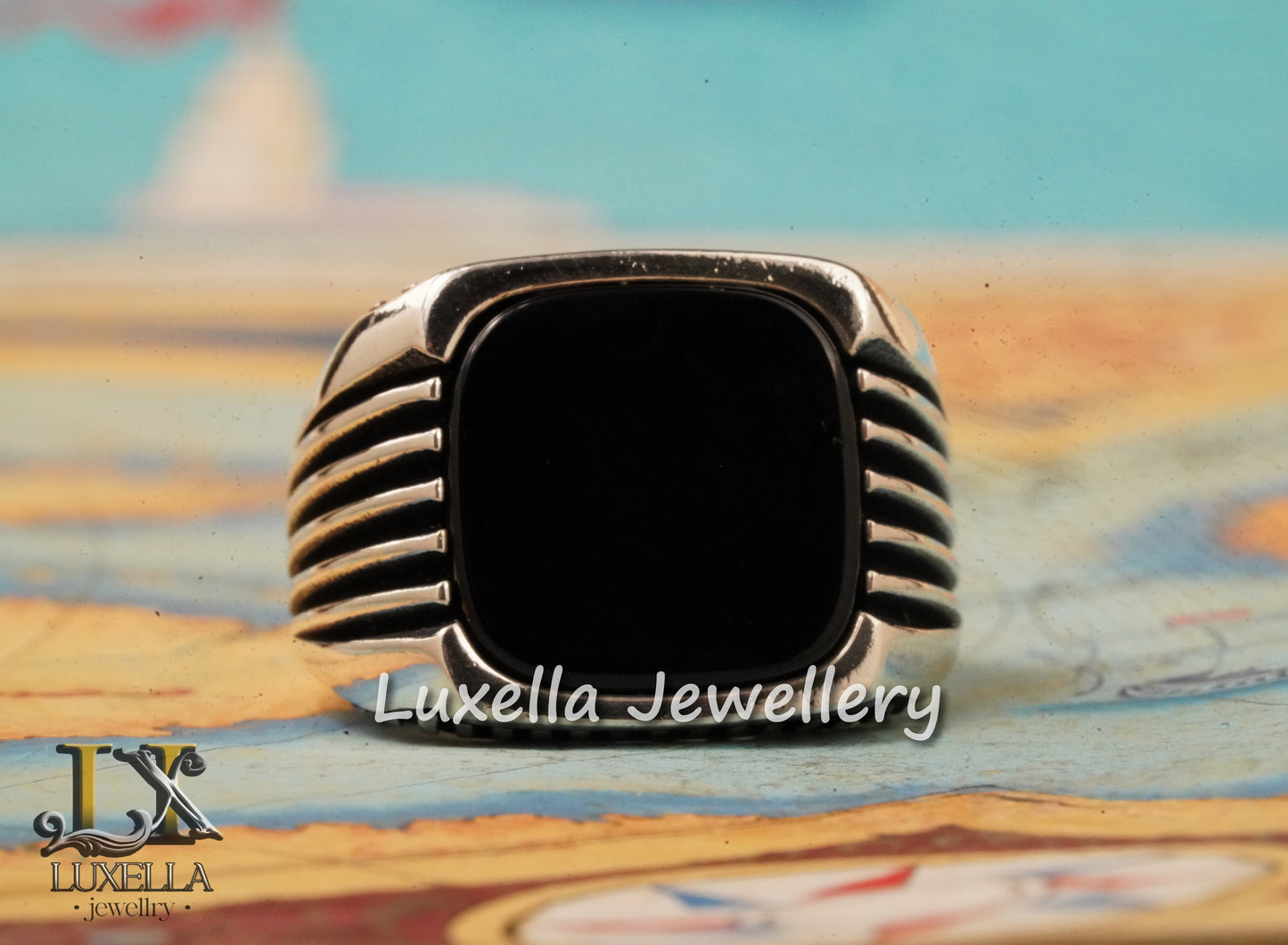 Sterling Silver 925 Onyx Men's Ring - Unique Handmade Men's Ring - Men's Onyx Ring