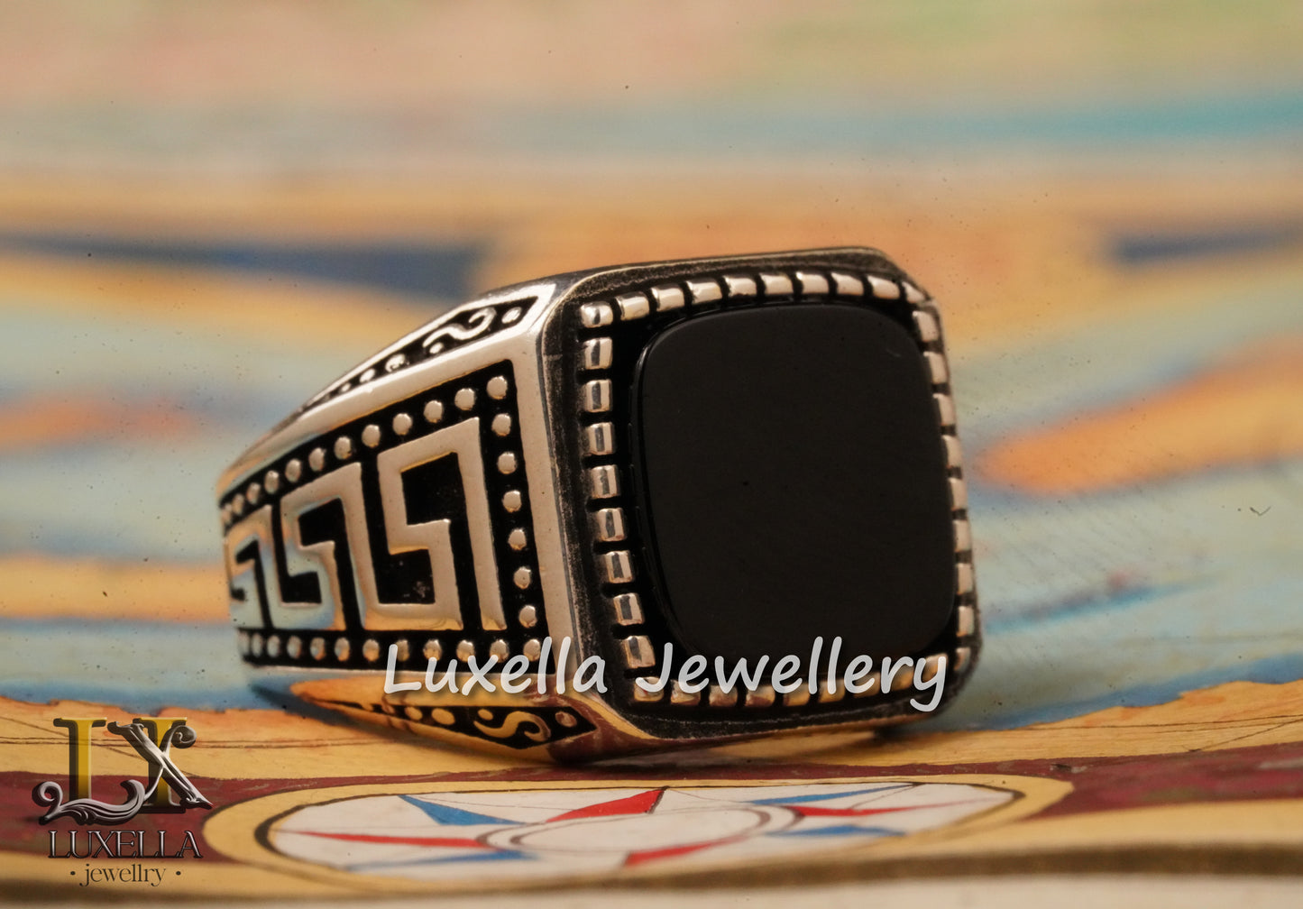 Sterling Silver 925 Onyx Men's Ring - Unique Handmade Men's Ring - Men's Onyx Ring