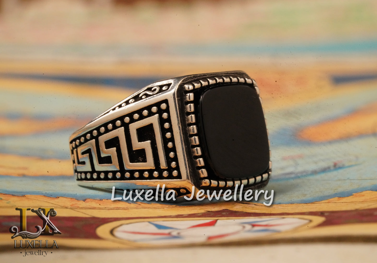 Sterling Silver 925 Onyx Men's Ring - Unique Handmade Men's Ring - Men's Onyx Ring