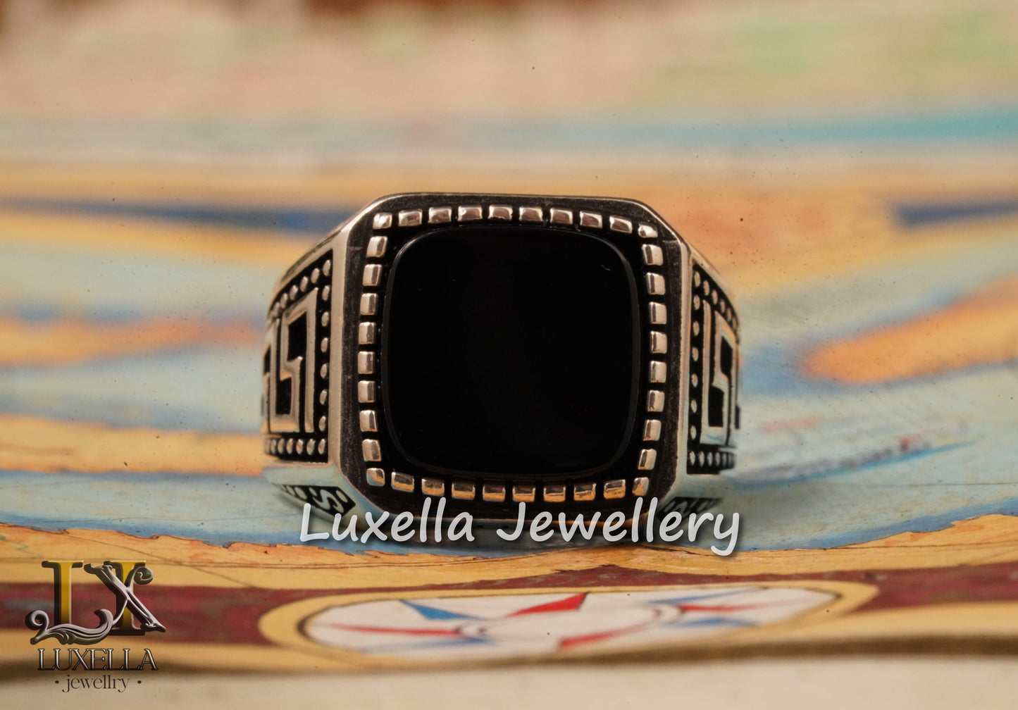 Sterling Silver 925 Onyx Men's Ring - Unique Handmade Men's Ring - Men's Onyx Ring