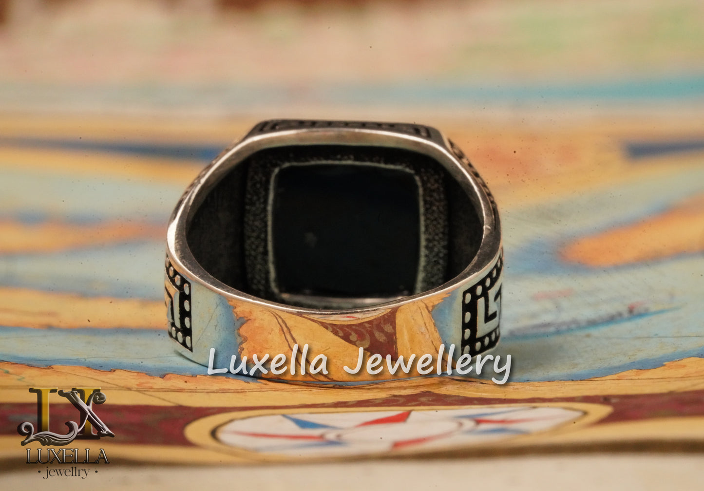 Sterling Silver 925 Onyx Men's Ring - Unique Handmade Men's Ring - Men's Onyx Ring