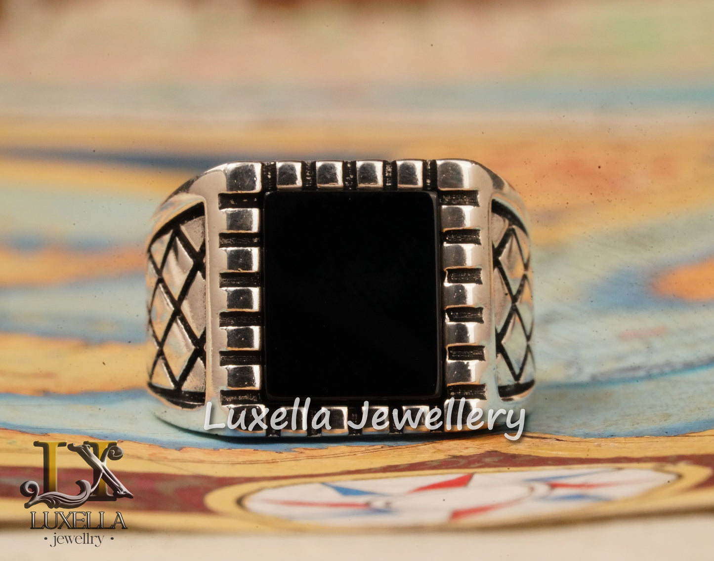 Sterling Silver 925 Onyx Men's Ring - Unique Handmade Men's Ring - Men's Onyx Ring