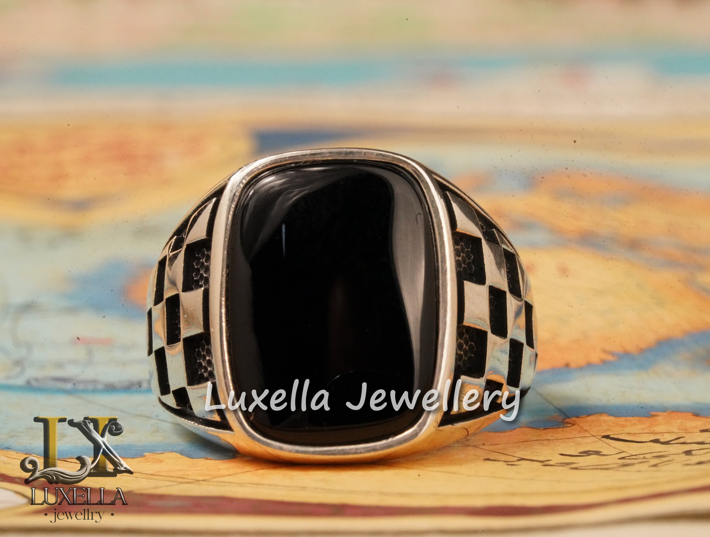 Sterling Silver 925 Onyx Men's Ring - Unique Handmade Men's Ring - Men's Onyx Ring