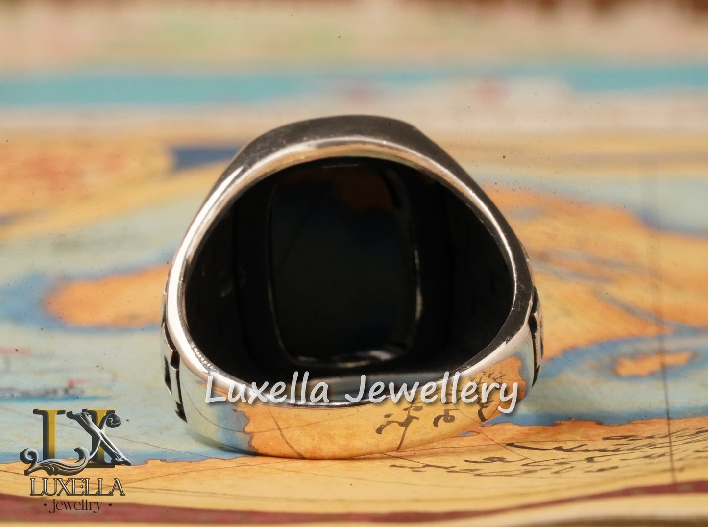 Sterling Silver 925 Onyx Men's Ring - Unique Handmade Men's Ring - Men's Onyx Ring