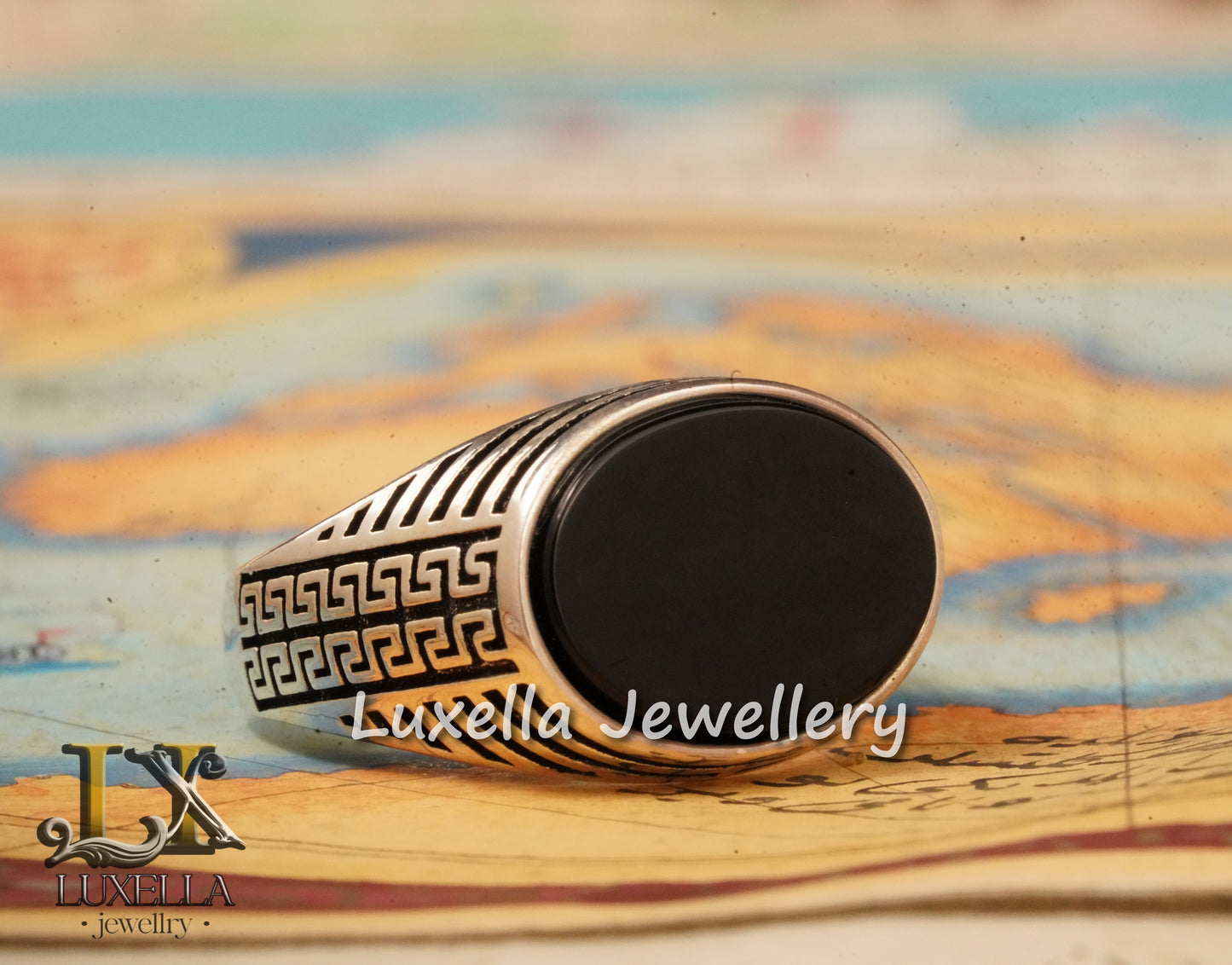 Sterling Silver 925 Onyx Men's Ring - Unique Handmade Men's Ring - Men's Onyx Ring