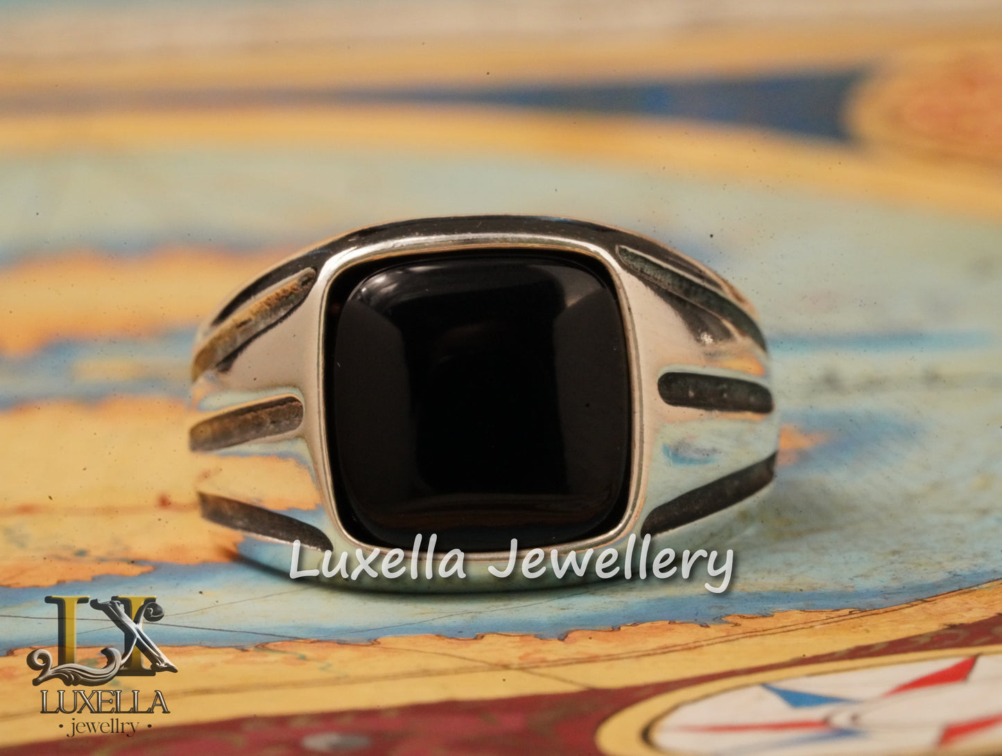 Sterling Silver 925 Onyx Men's Ring - Unique Handmade Men's Ring - Men's Onyx Ring