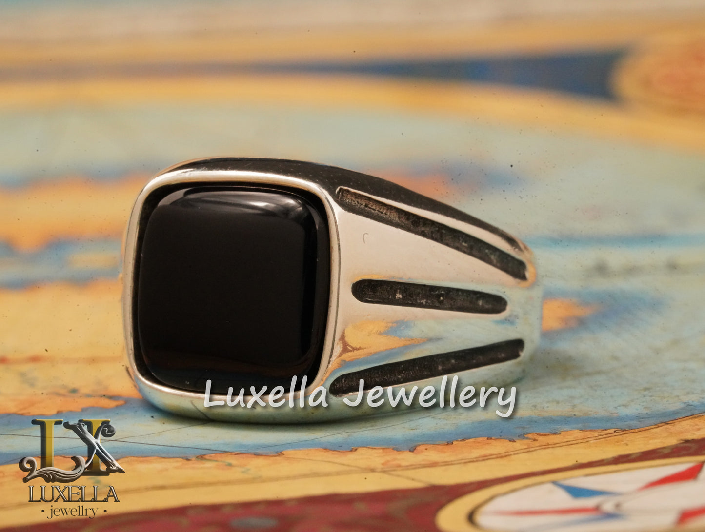 Sterling Silver 925 Onyx Men's Ring - Unique Handmade Men's Ring - Men's Onyx Ring