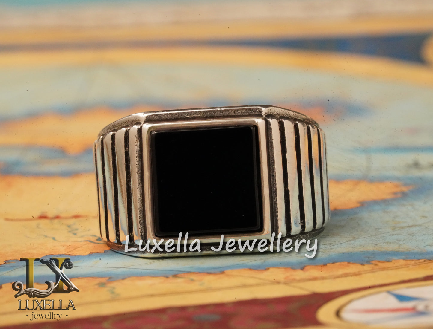 Sterling Silver 925 Onyx Men's Ring - Unique Handmade Men's Ring - Men's Onyx Ring