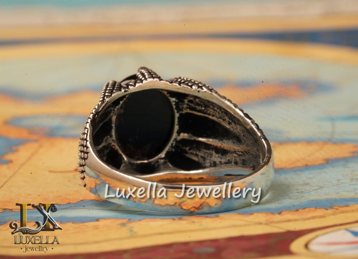 Sterling Silver 925 Onyx Men's Ring - Unique Handmade Men's Ring - Men's Onyx Ring