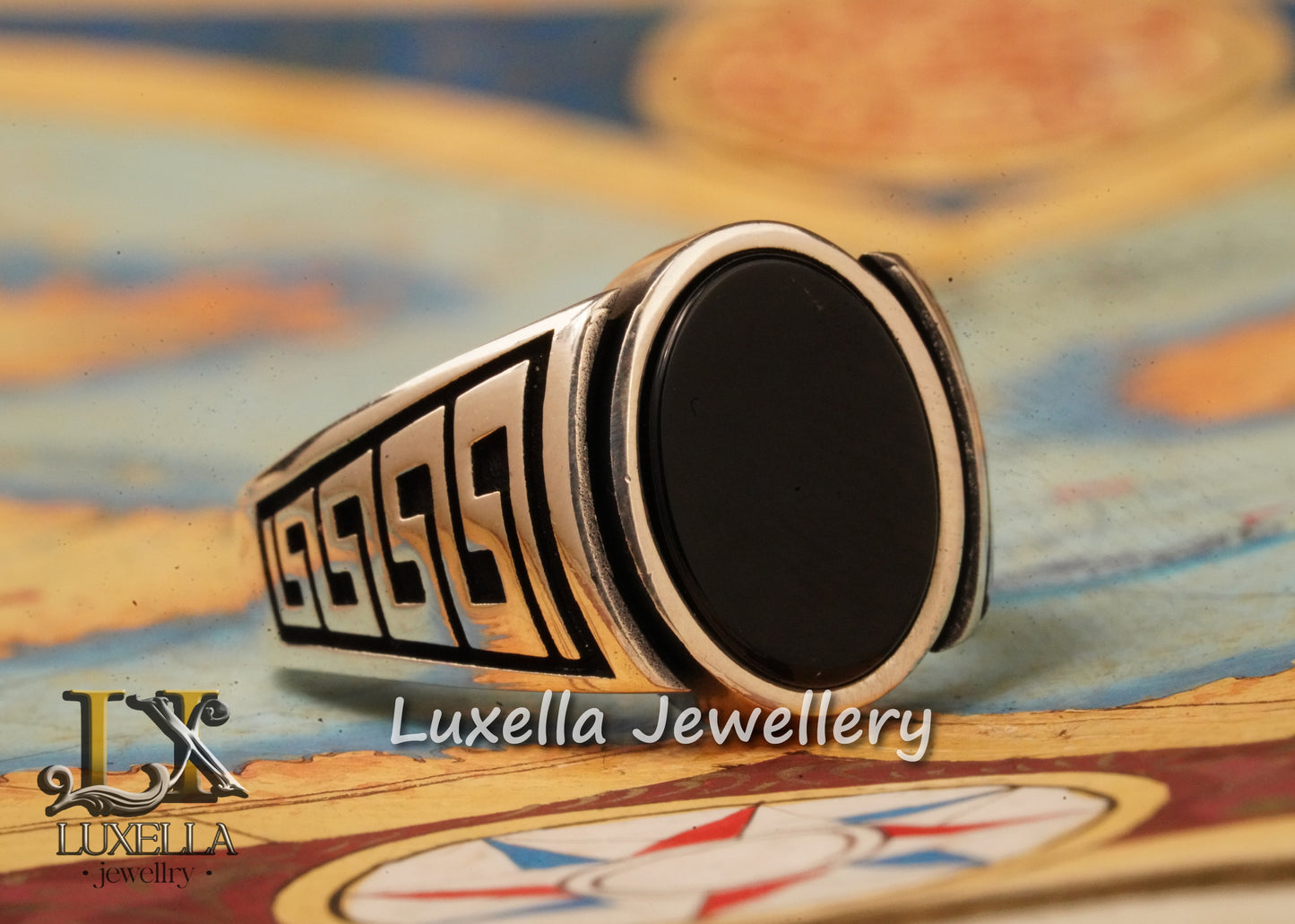 Sterling Silver 925 Onyx Men's Ring - Unique Handmade Men's Ring - Men's Onyx Ring