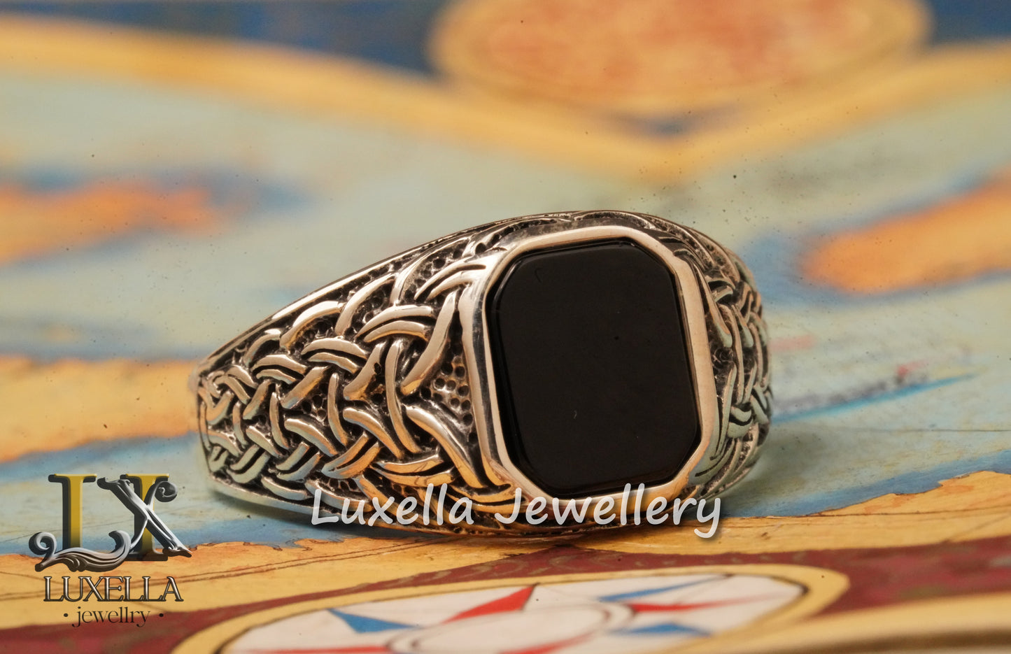 Sterling Silver 925 Onyx Men's Ring - Unique Handmade Men's Ring - Men's Onyx Ring