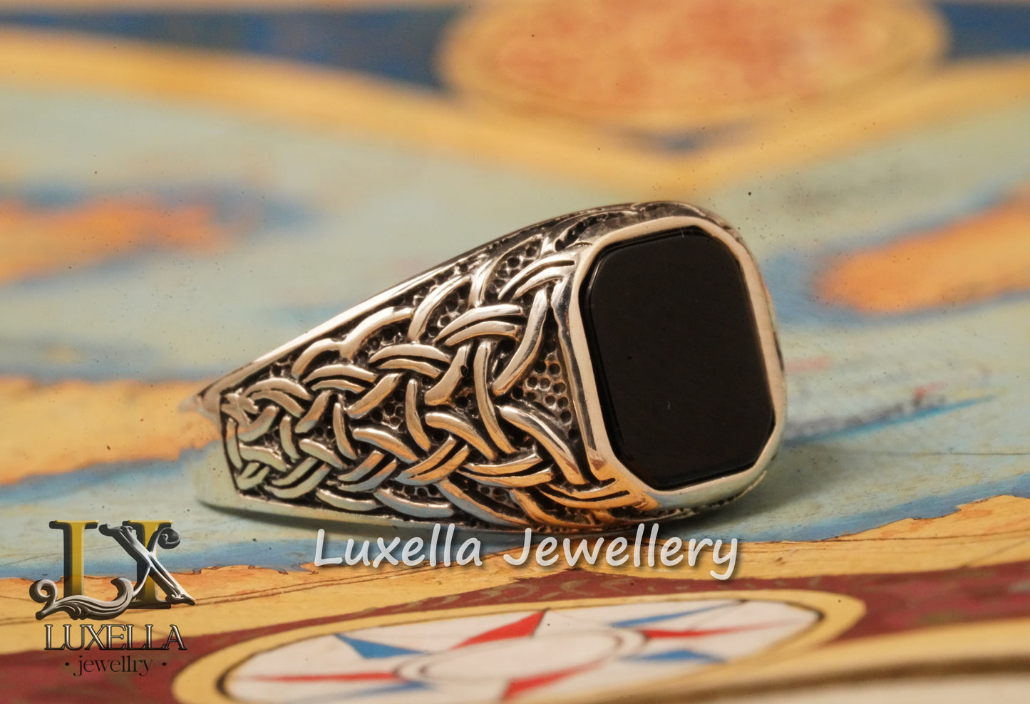 Sterling Silver 925 Onyx Men's Ring - Unique Handmade Men's Ring - Men's Onyx Ring