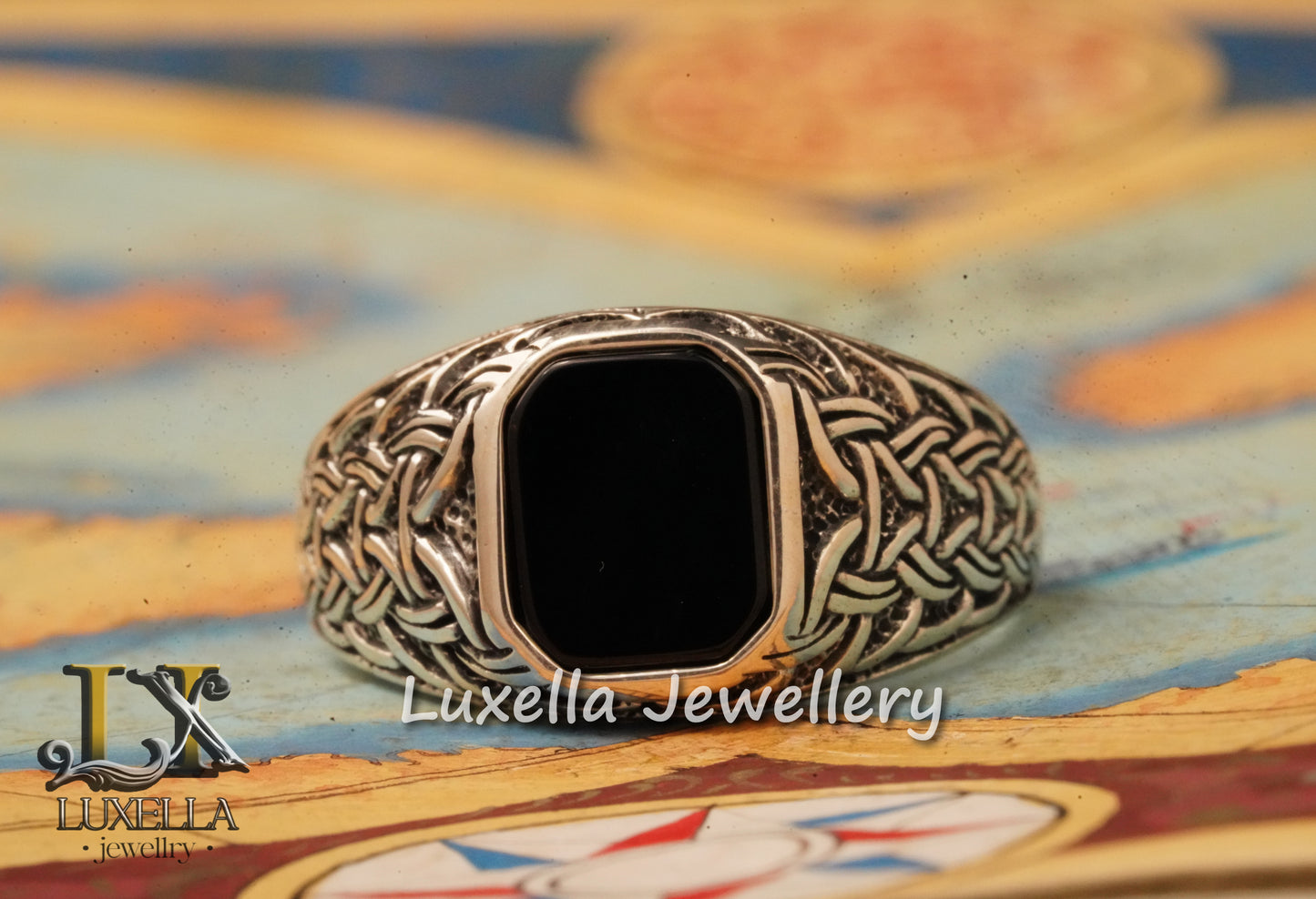 Sterling Silver 925 Onyx Men's Ring - Unique Handmade Men's Ring - Men's Onyx Ring