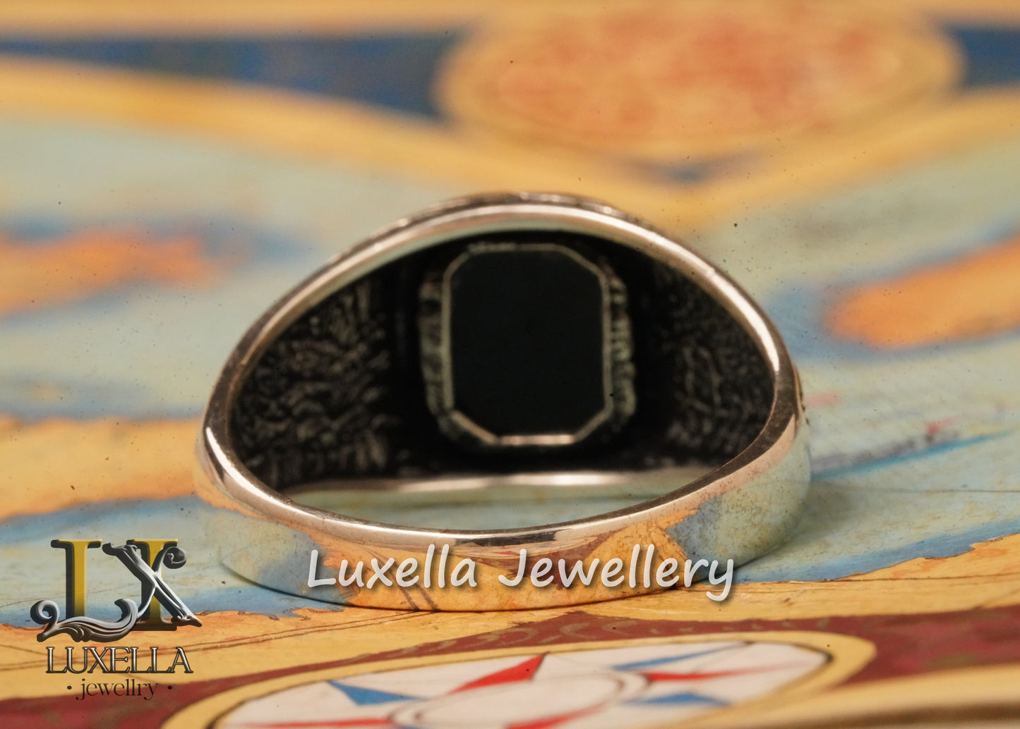 Sterling Silver 925 Onyx Men's Ring - Unique Handmade Men's Ring - Men's Onyx Ring