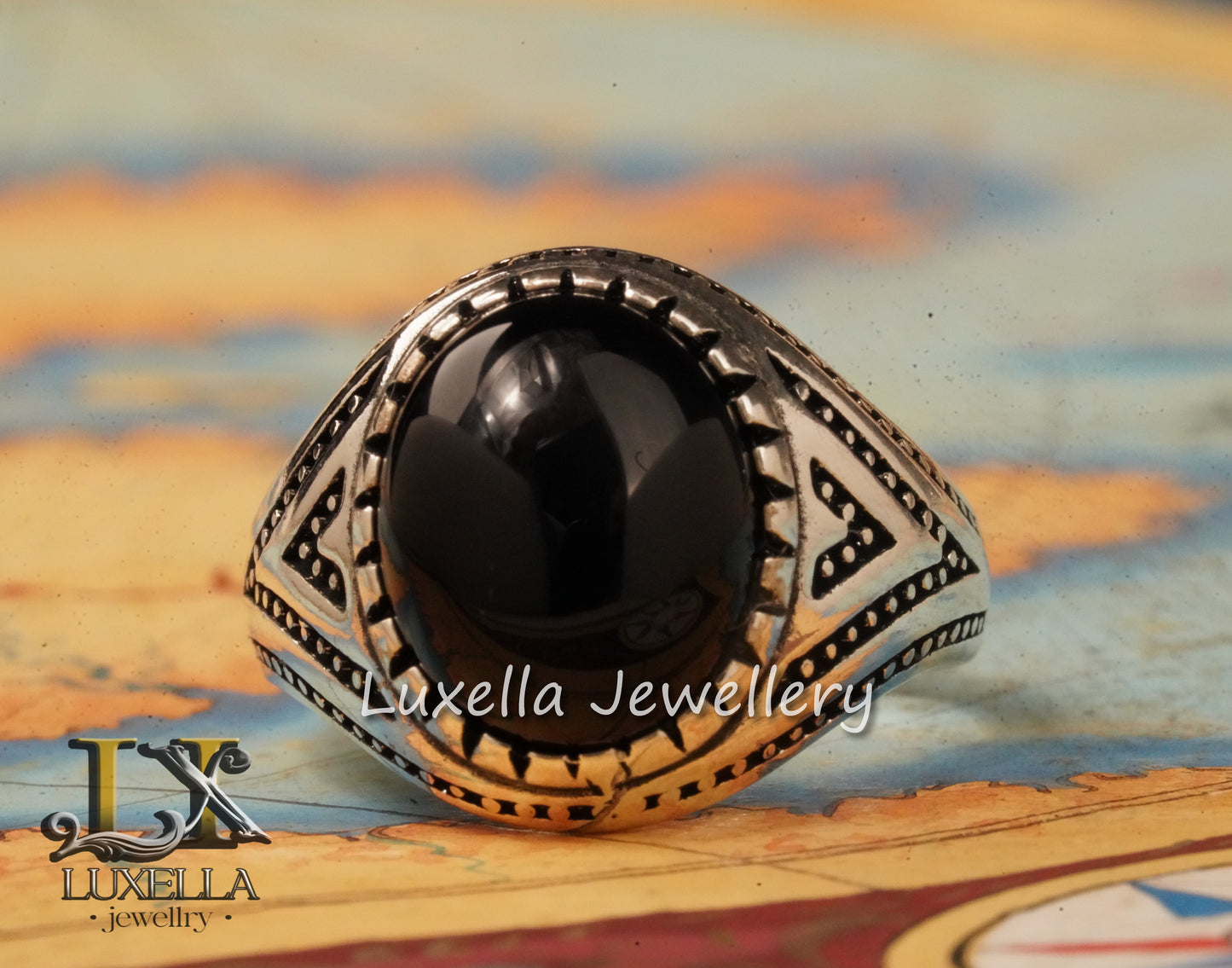 Sterling Silver 925 Onyx Men's Ring - Unique Handmade Men's Ring - Men's Onyx Ring