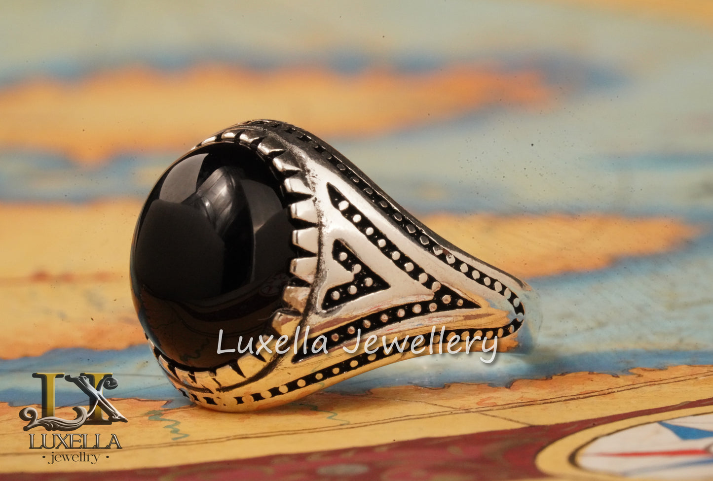 Sterling Silver 925 Onyx Men's Ring - Unique Handmade Men's Ring - Men's Onyx Ring