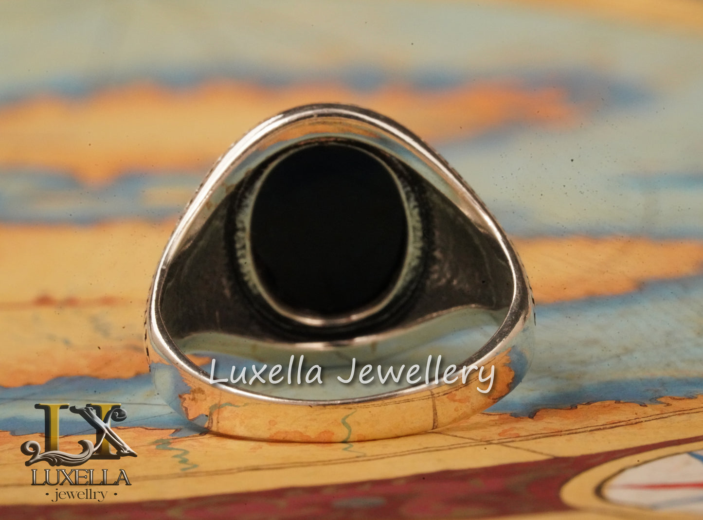 Sterling Silver 925 Onyx Men's Ring - Unique Handmade Men's Ring - Men's Onyx Ring