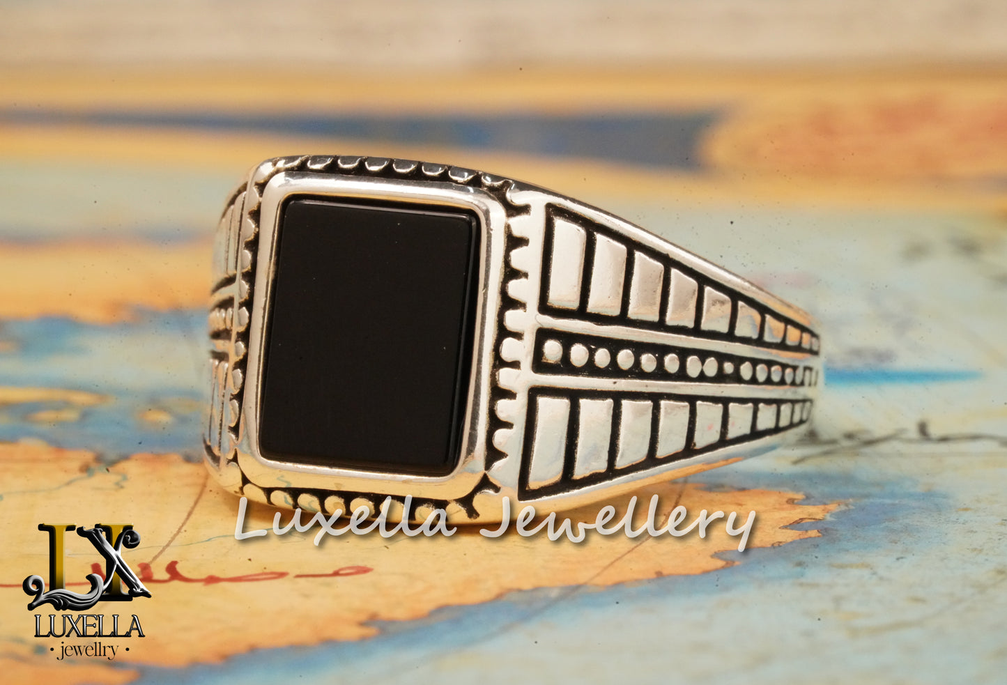 Sterling Silver 925 Onyx Men's Ring - Unique Handmade Men's Ring - Men's Onyx Ring