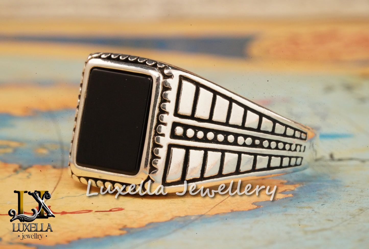 Sterling Silver 925 Onyx Men's Ring - Unique Handmade Men's Ring - Men's Onyx Ring