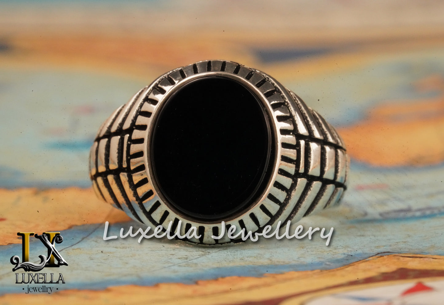 Sterling Silver 925 Onyx Men's Ring - Unique Handmade Men's Ring - Men's Onyx Ring