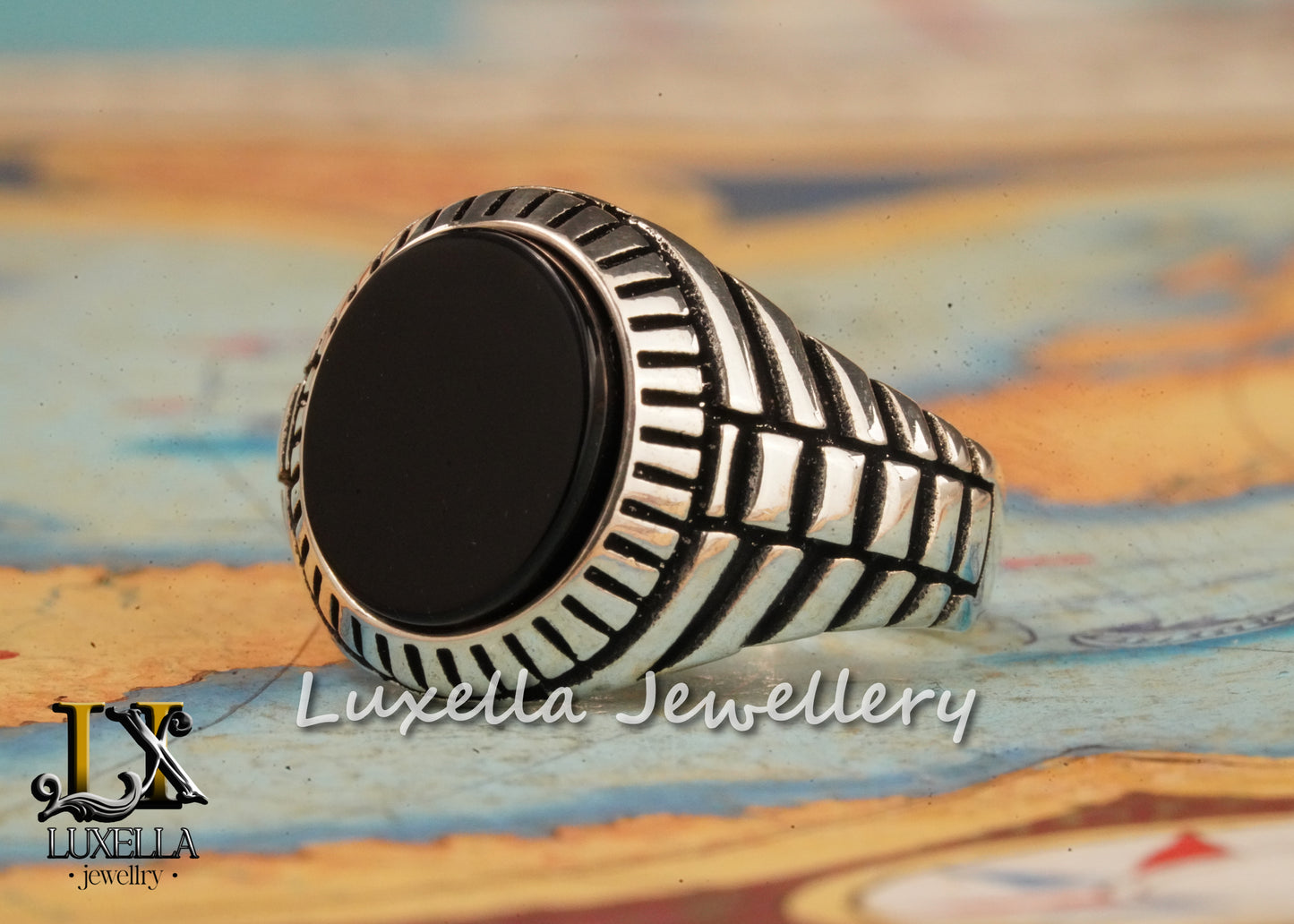 Sterling Silver 925 Onyx Men's Ring - Unique Handmade Men's Ring - Men's Onyx Ring