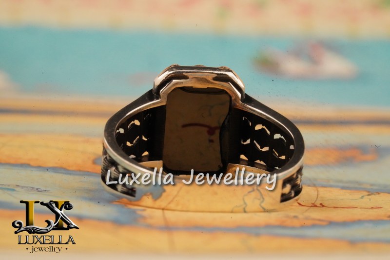 Sterling Silver Black Onyx Zircon Men's Ring - Unique Handmade Ring for Men