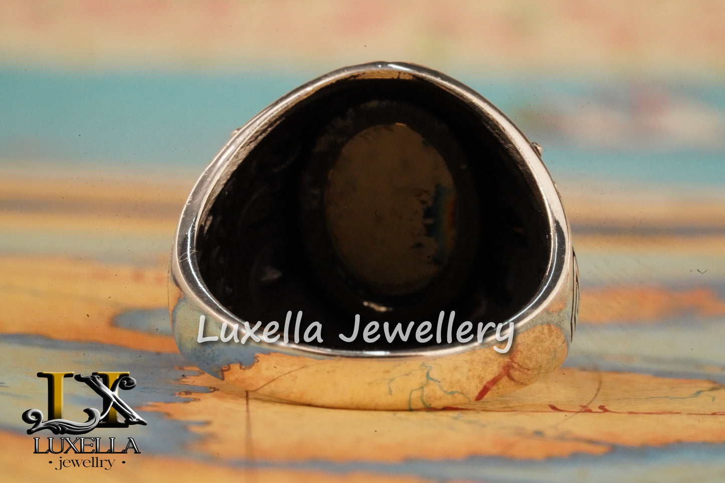 Sterling Silver 925 Onyx Men's Ring - Unique Handmade Men's Ring - Men's Onyx Ring