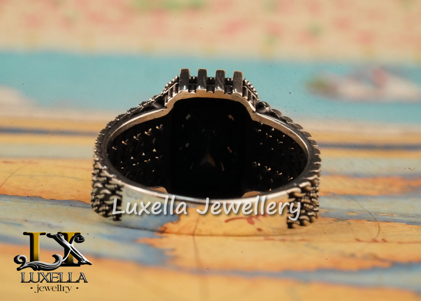 Sterling Silver 925 Onyx Men's Ring - Unique Handmade Men's Ring - Men's Onyx Ring