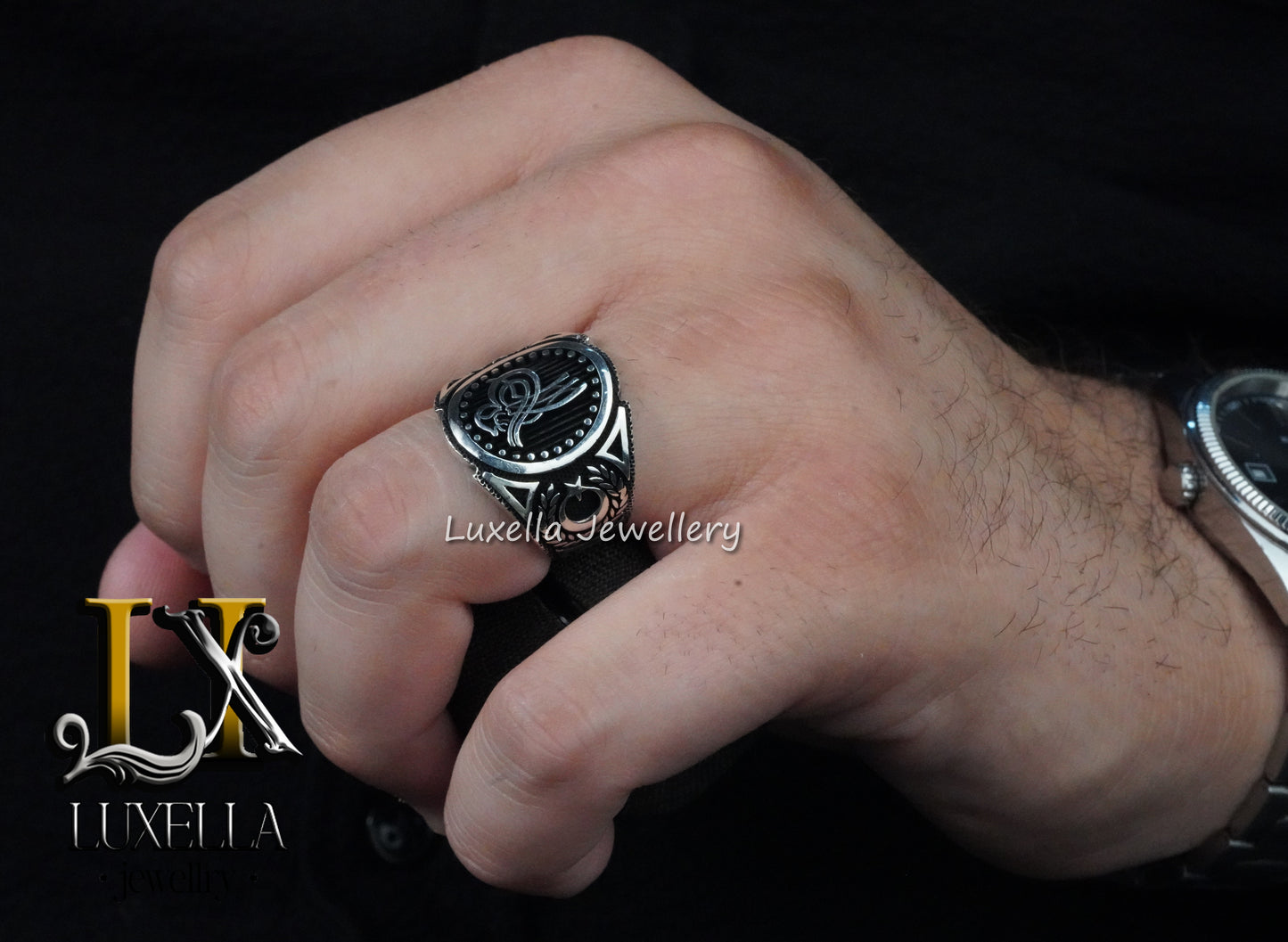 Ottoman Tugra Ring - Ottoman Signature Ring - Ottoman Sultan's Seal Ring - Turkish Calligraphy Ring - Ottoman Ring - Sterling Silver 925 Men's Ring